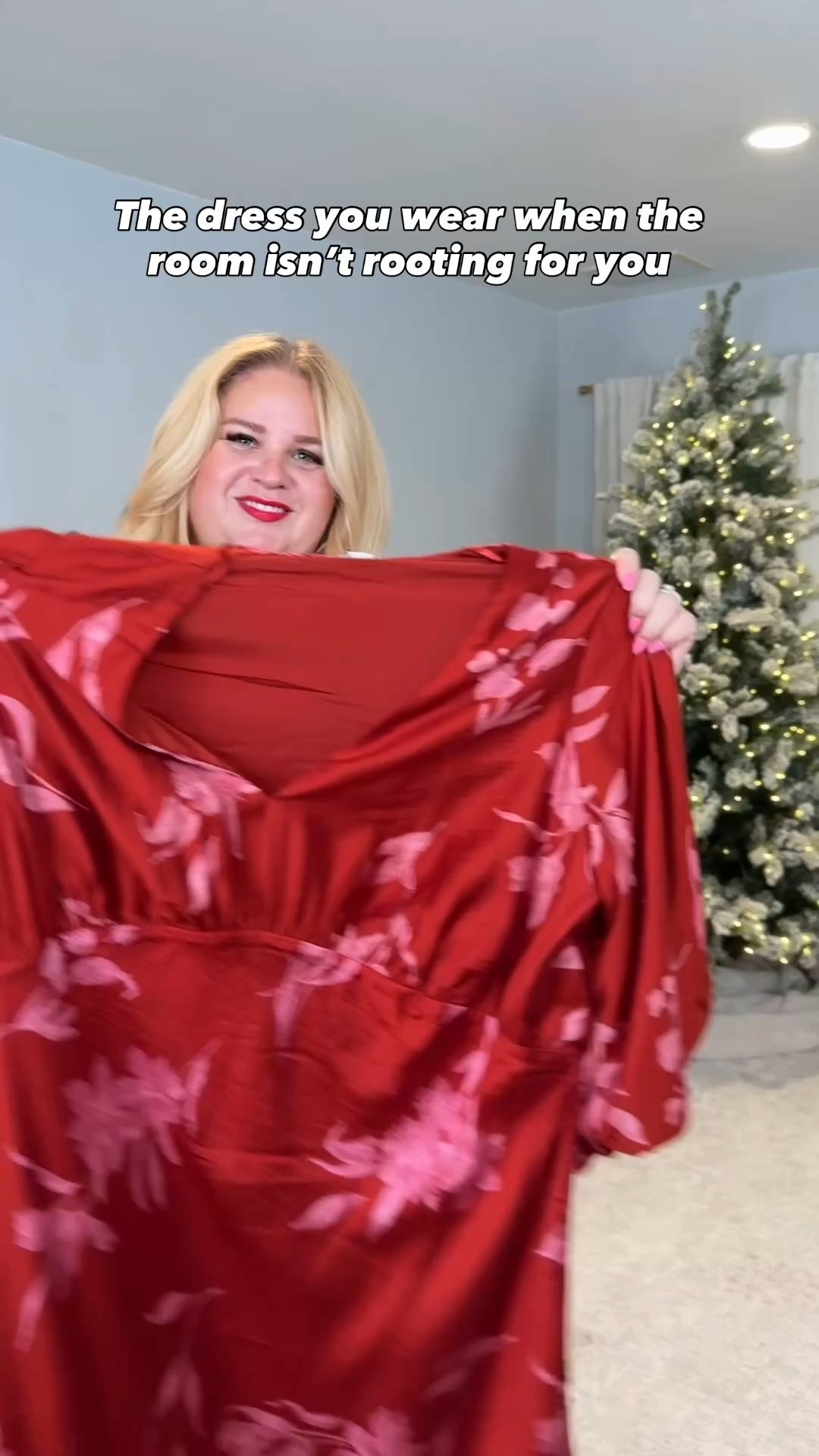 Wearing 1X 18W. The fabric and the print look like something you’d find at Anthropologie but this one is actually very affordable. It feels elegant without being fussy and it’s comfortable enough to actually eat and sit through a full night out. If you want grown-woman glam without the grown-woman price, this is the one. 
Dm me the code “LUXE” on Instagram for the shoe link 

#LTKPlusSize #LTKHoliday #LTKSaleAlert