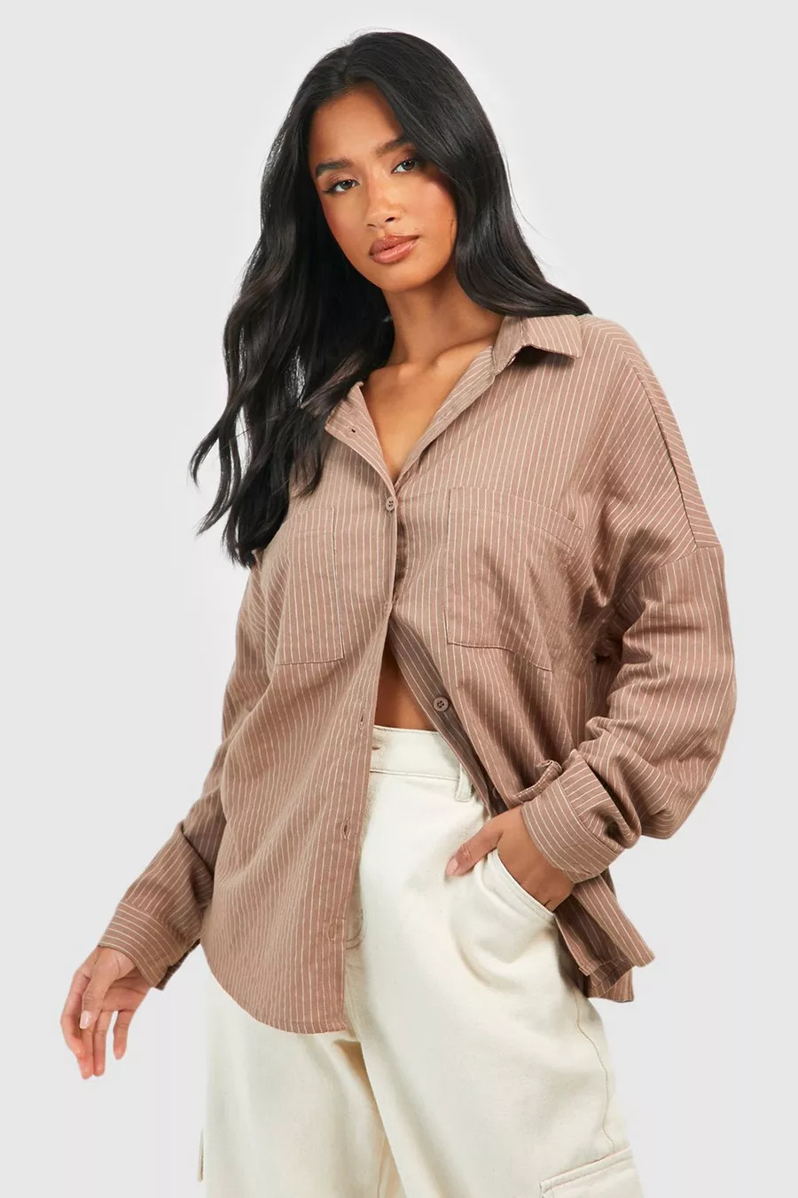 Petite Stripe Shirt | boohoo (US & Canada)