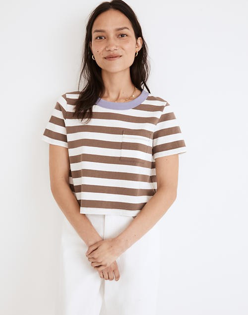 Organic Cotton Supercrop Pocket Tee in Stripe | Madewell
