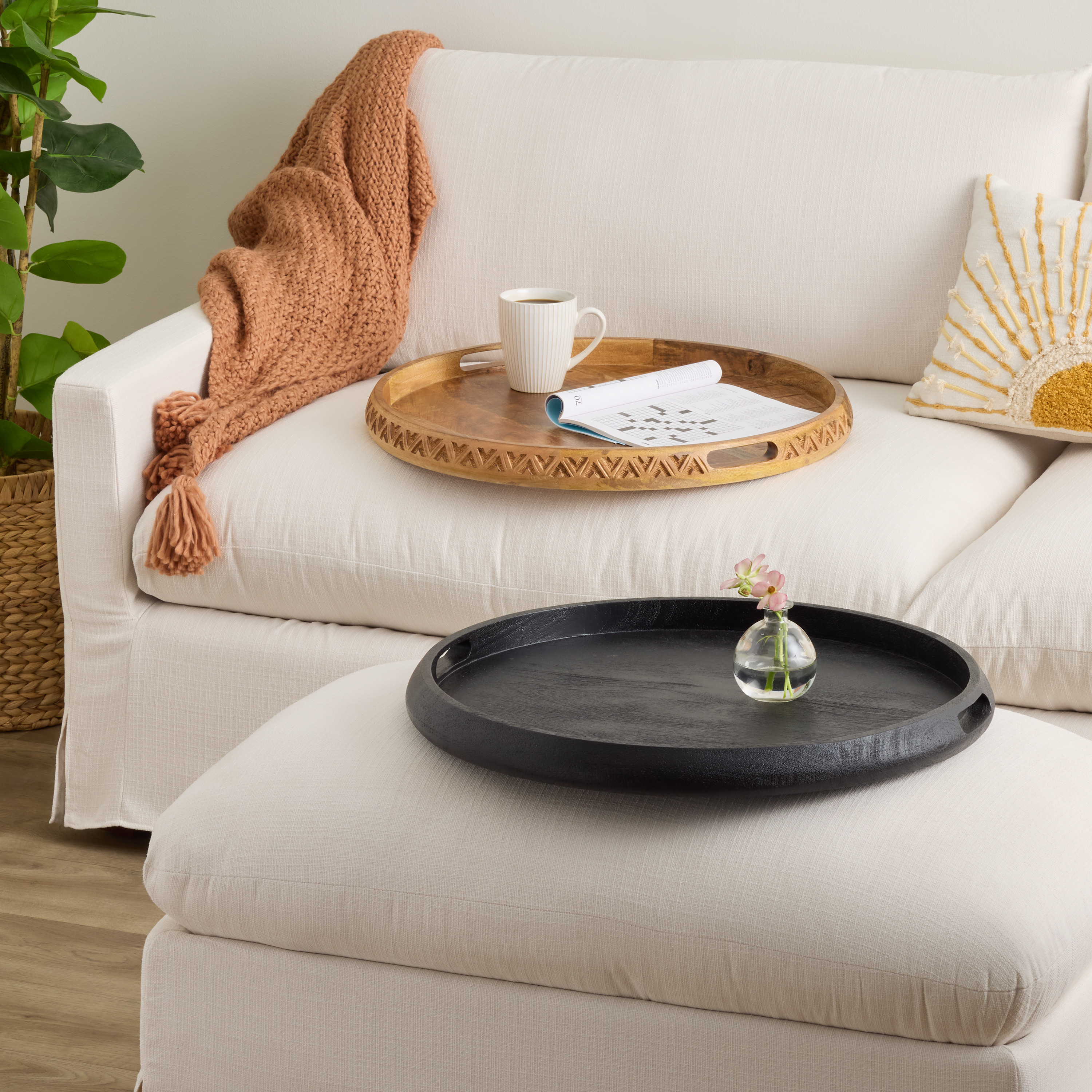 Colette Wood Ottoman Tray Collection | World Market