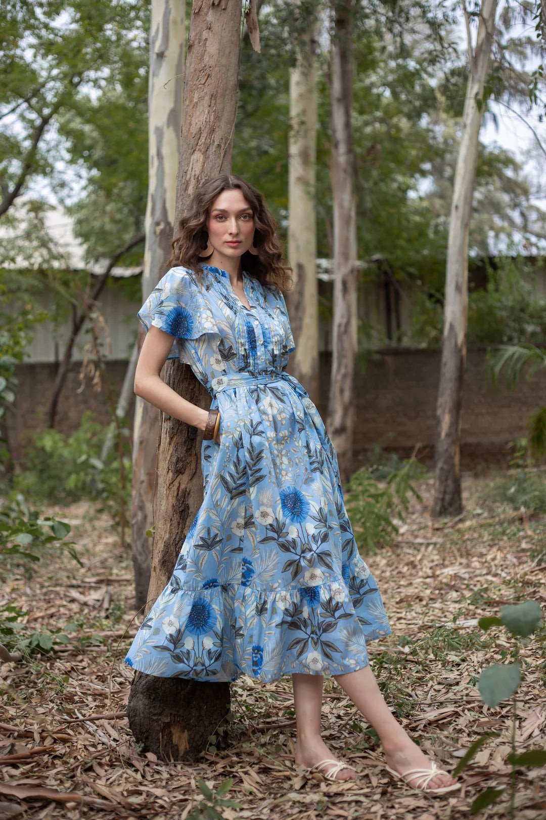 Leni Dress in Monet's Garden Blue | Beau & Ro