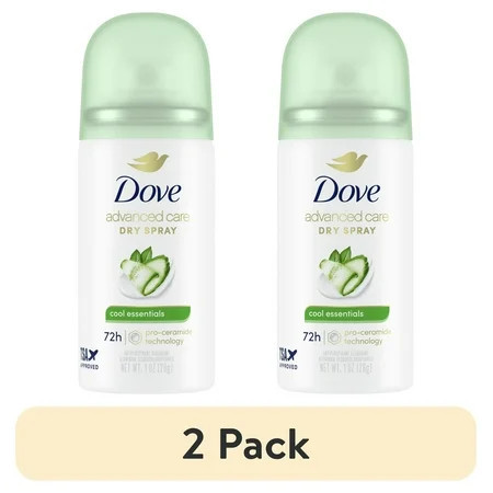 (2 pack) Dove Advanced Care Travel Size Antiperspirant Deodorant Dry Spray Cool Essentials Pro Ceramide Technology, 1 oz | Walmart (US)