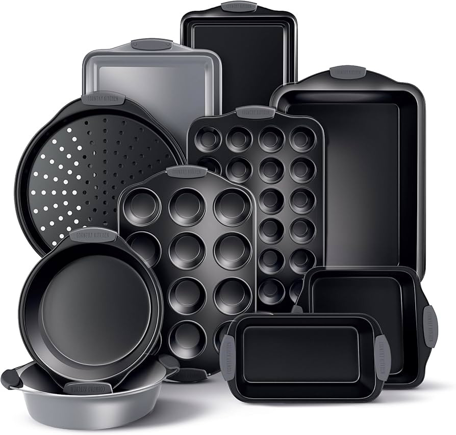 Country Kitchen Nonstick Stackable Bakeware Set - Heavy Duty, Durable, Easy Release Baking Set, G... | Amazon (US)
