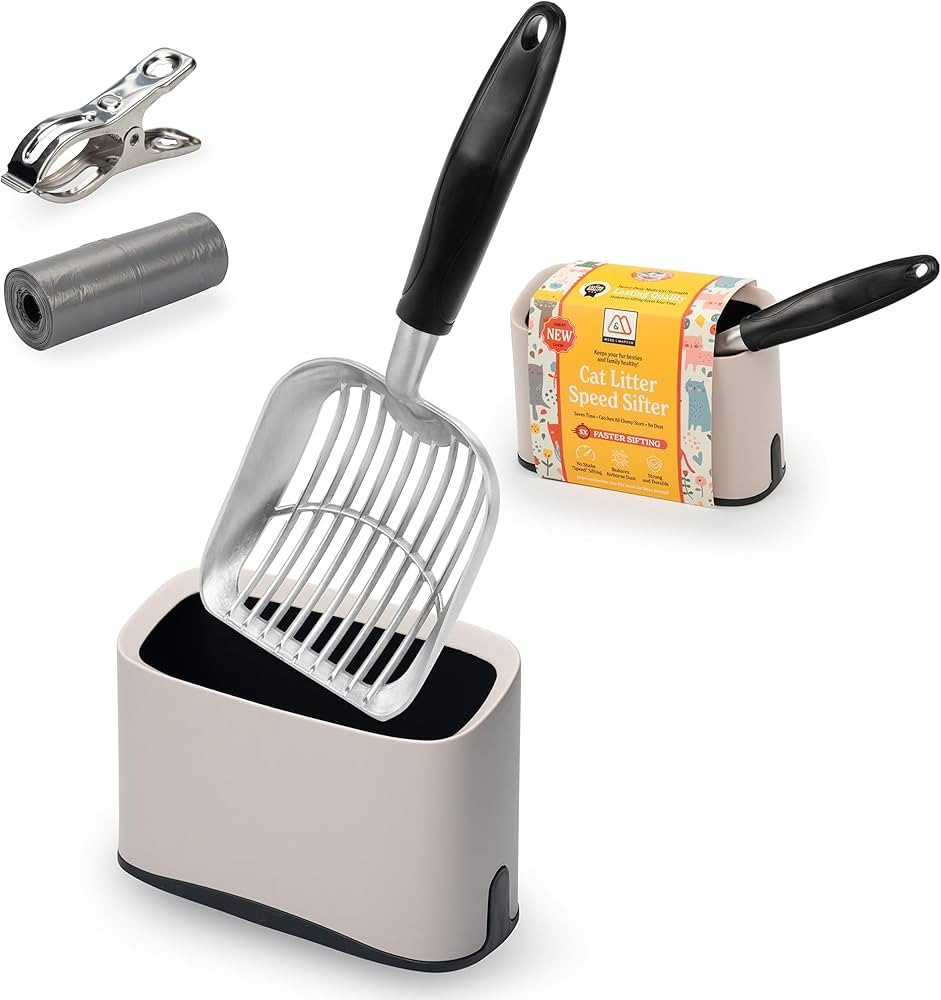 Heavy Duty Full Metal Cat Litter Scoop with Holder - Speed Sifter Litter Box Scooper Captures All... | Amazon (US)