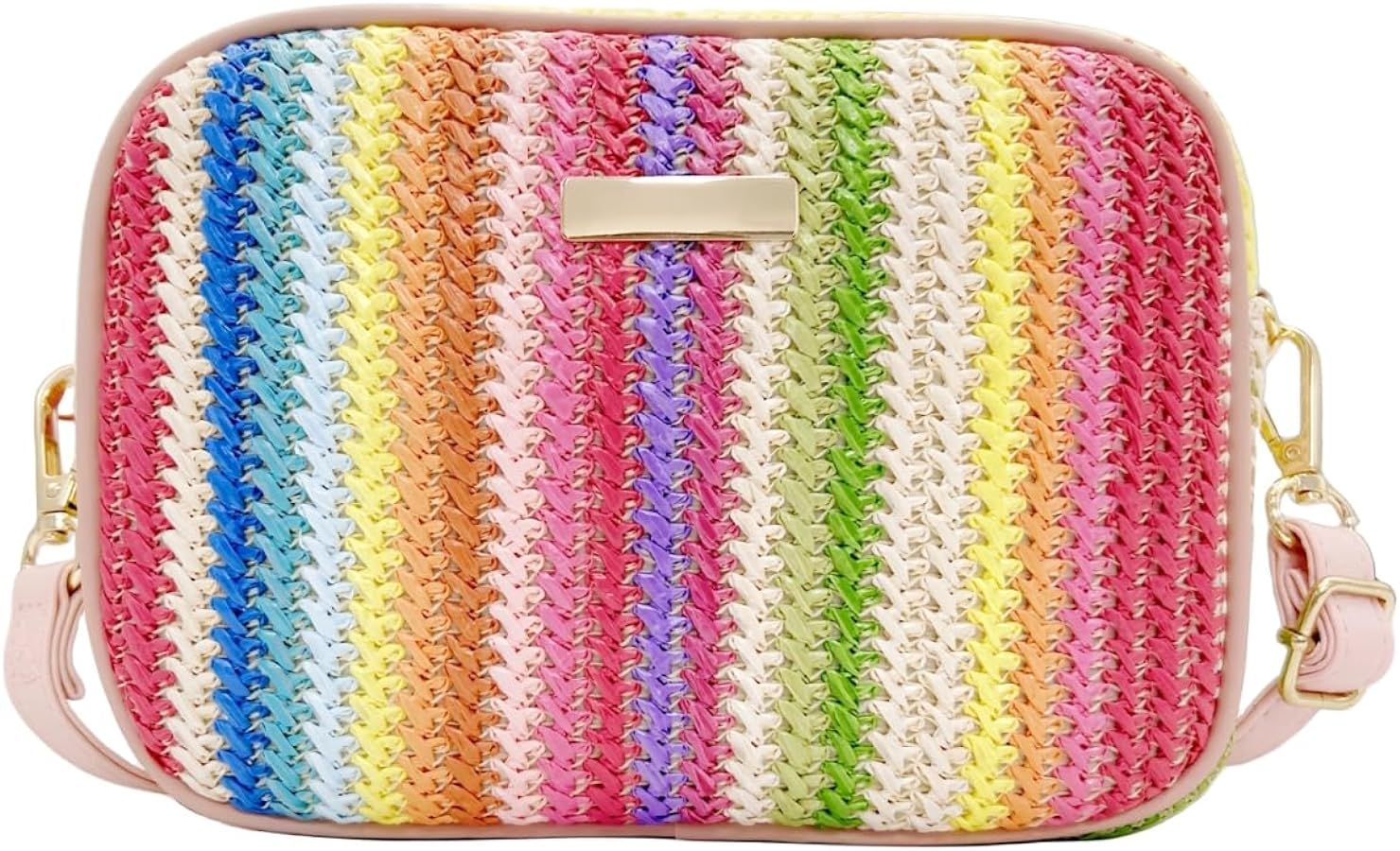 Straw Crossbody Bag Small Woven Purse for Women Cute Beach Shoulder Handbag 2024 Spring Summer Tr... | Amazon (US)