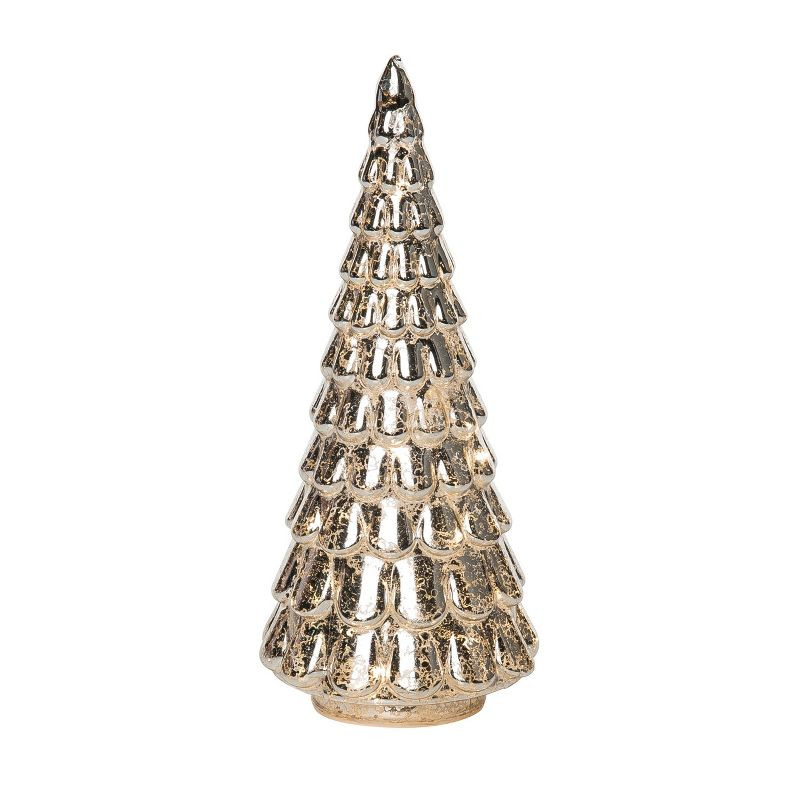 Transpac Glass 9.84 in. Gold Christmas Light Up Elegant Tree | Target