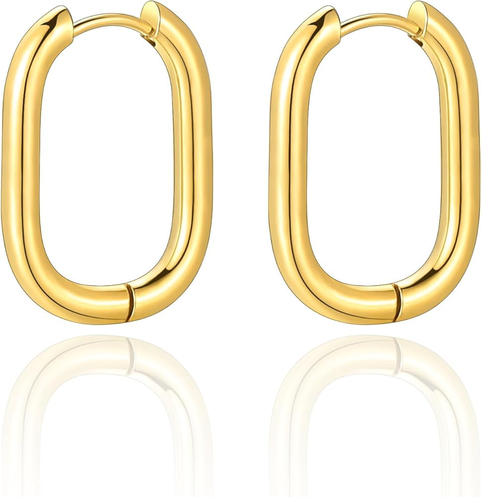 Small Dainty Gold Hoop Earrings for Women, 18K Gold Plated Huggie Hoop Earrings Hypoallergenic Th... | Amazon (US)