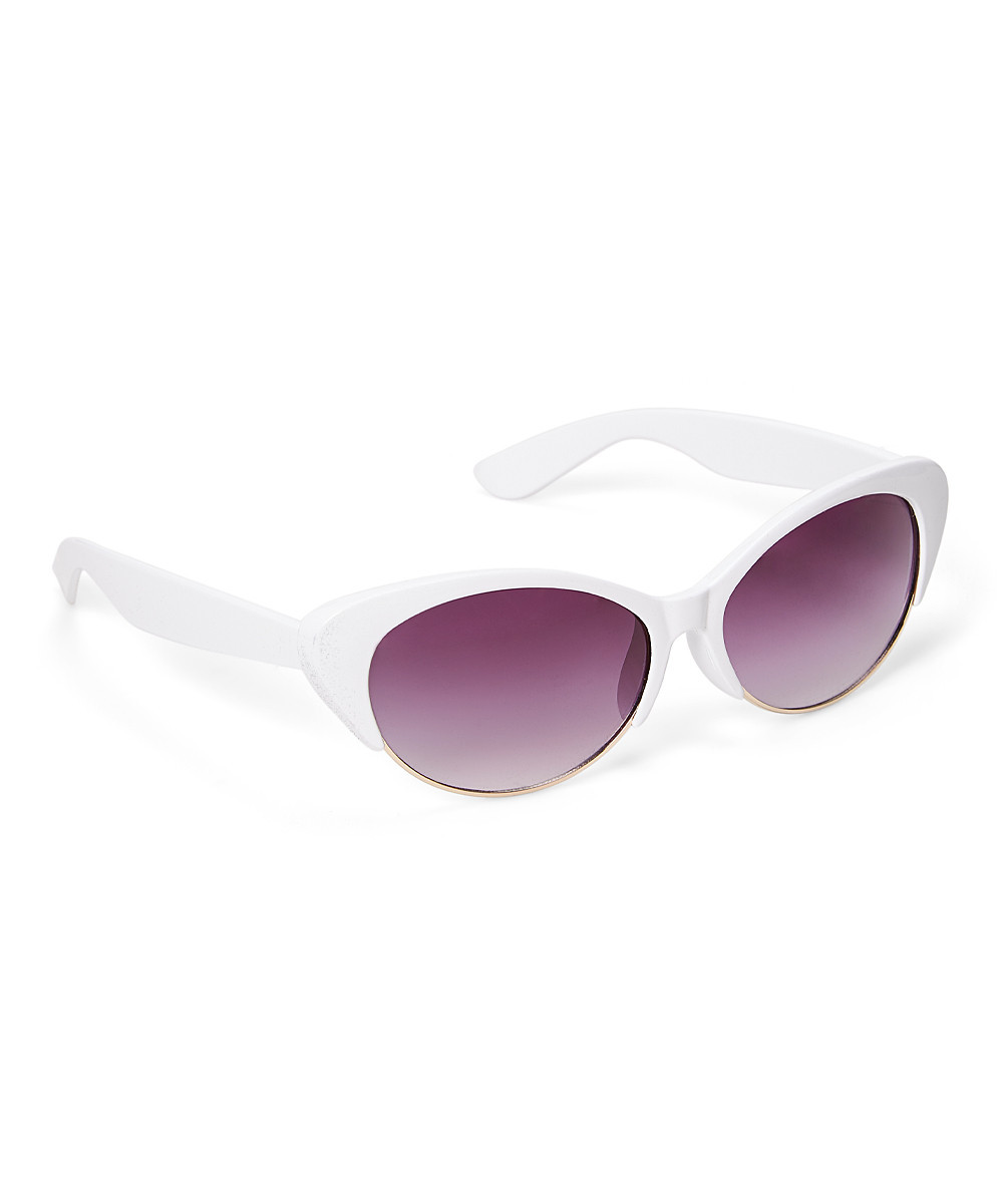 I Love Accessories Women's Reading Glasses WHITE - White Round Reader Sunglasses | Zulily