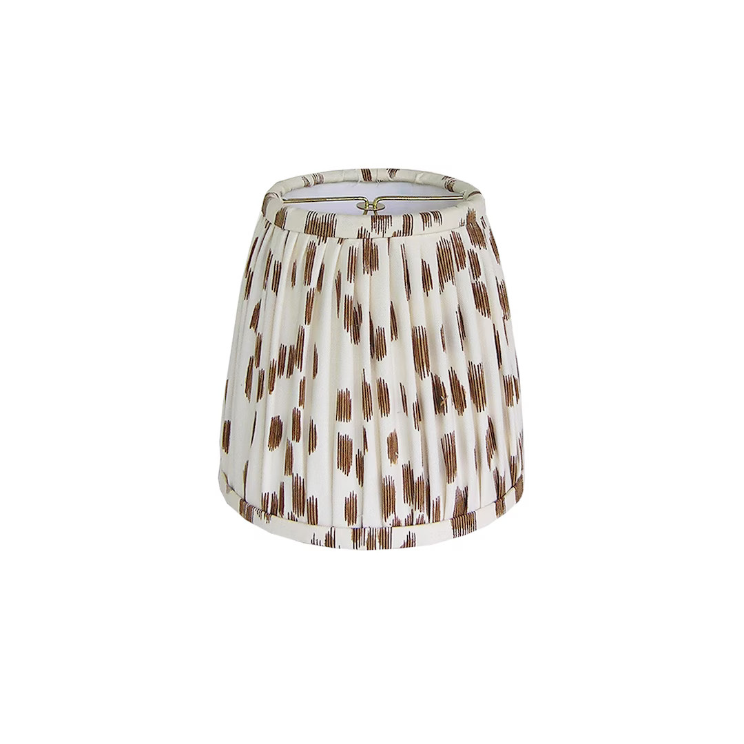 Brown Animal Print Designer Fabric Gathered Sconce / Chandelier Shade - Etsy | Etsy (US)