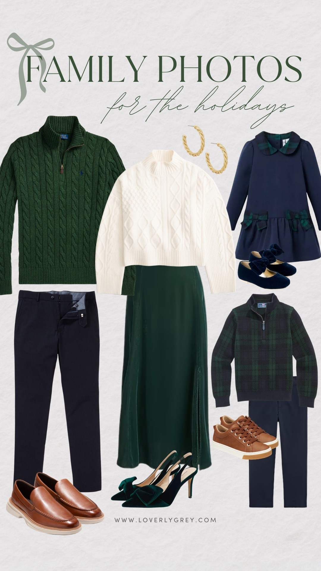 Picture-perfect style — this holiday family photo outfit collage in navy and dark green is all about classic, cozy, and coordinated looks. Timeless tones that photograph beautifully and make your family Christmas photos truly shine! 💙

#Loverly Grey #HolidayOutfits #FamilyPhotoOutfits #ChristmasStyle #HolidayFashion #FamilyLooks #NavyAndGreen #CoordinatedOutfits #HolidayInspo #WinterStyle #PhotoOutfitIdeas #FamilyStyle #GiftGuide2025



#LTKKids #LTKHoliday #LTKFamily