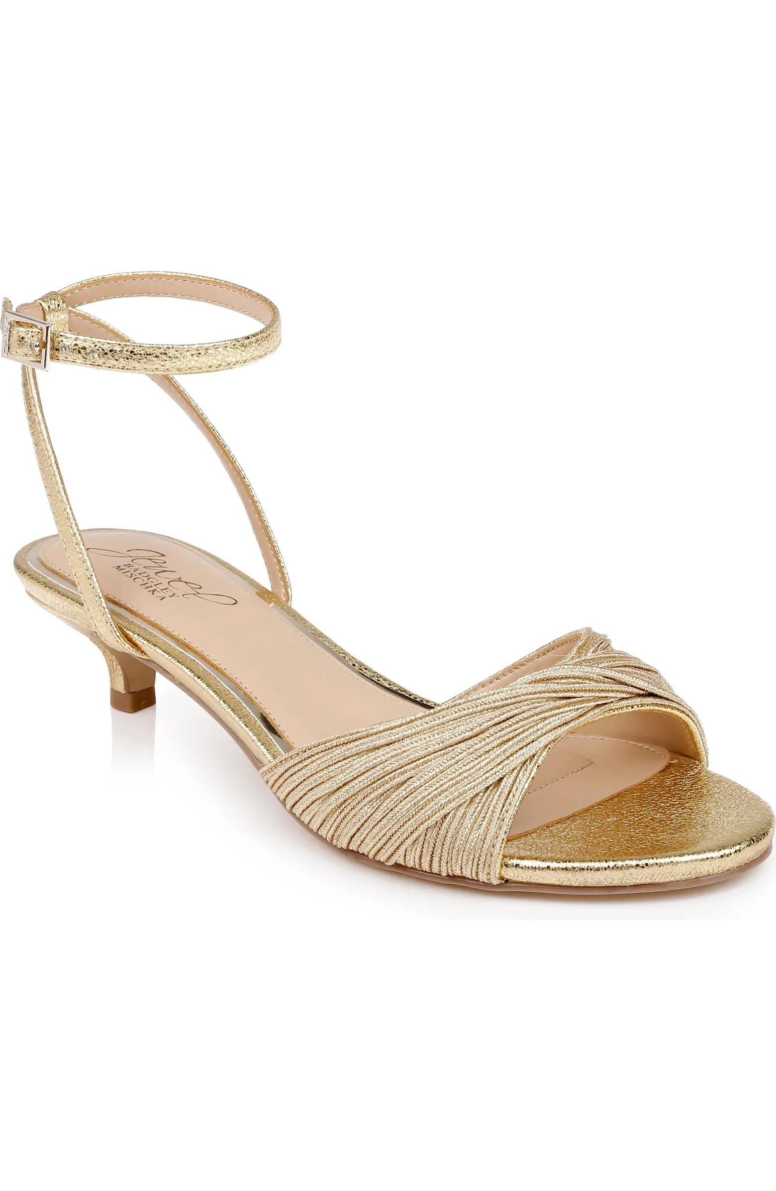 Jewel Badgley Mischka Nance Ankle Strap Kitten Heel Sandal (Women) | Nordstrom | Nordstrom