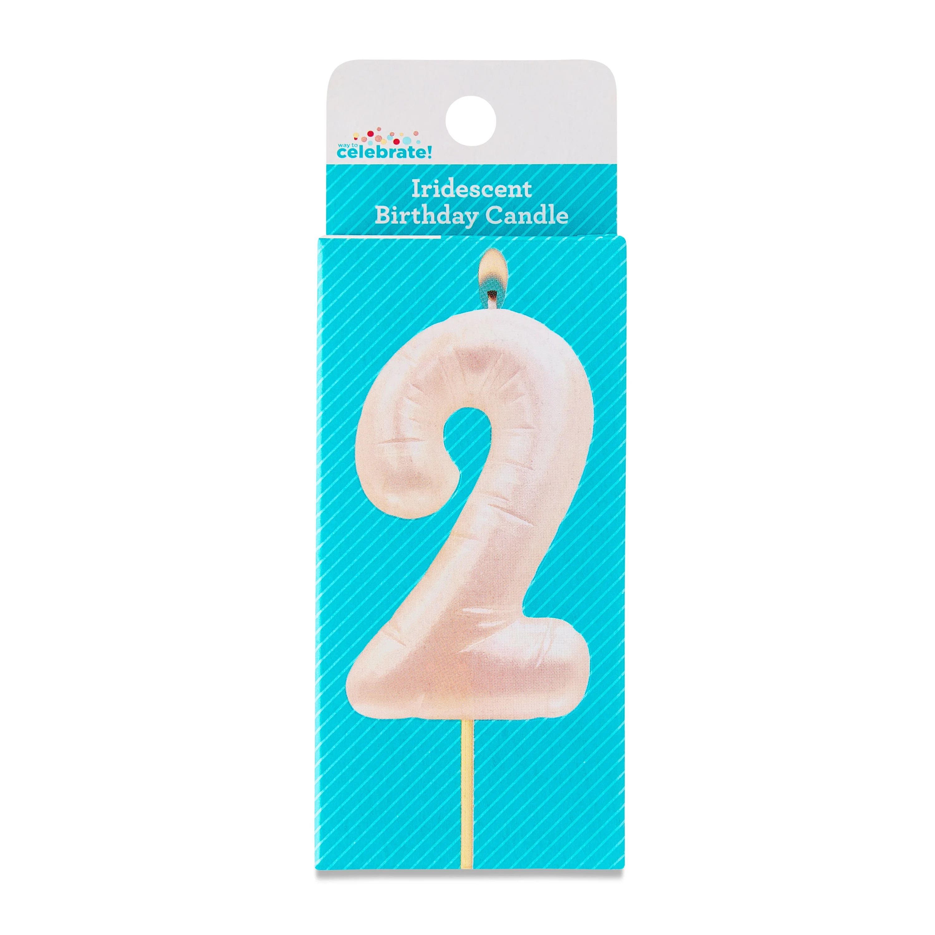 Iridescent Number 2 Birthday Candle, by Way To Celebrate | Walmart (US)