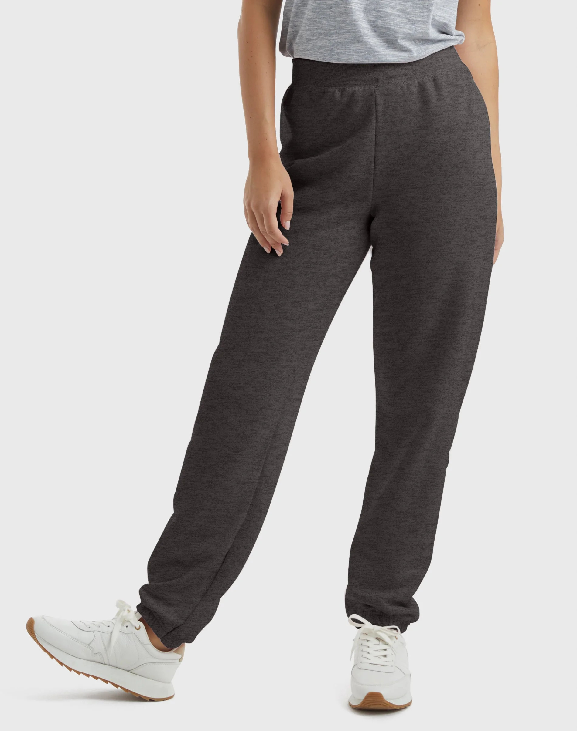 Hanes EcoSmart Women's Fleece Sweatpants with Cinched Cuffs, 30" Slate Heather L | Walmart (US)