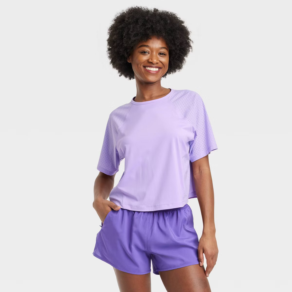 Women's Mesh Boxy Short Sleeve Shirt - All In Motion™ | Target