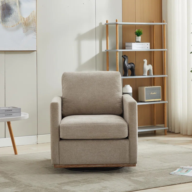 Wide Upholstered Swivel Armchair | Wayfair North America