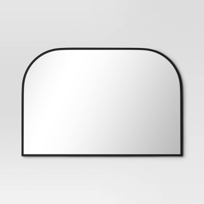 36" x 24" Over the Mantel Mirror Black - Threshold™: Modern Powder-Coated Steel Frame, Wall Mounted | Target