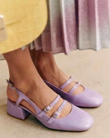 Sezane PAULA BABIES
Lavender Block Heels
Strappy Heels 

#LTKSeasonal #LTKeurope #LTKshoecrush