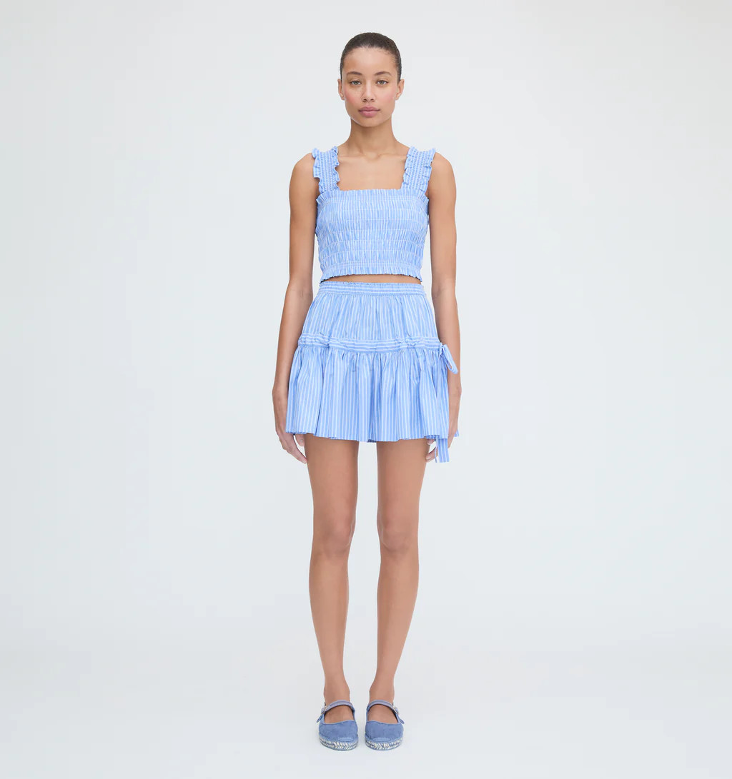 The Chelsea Skirt - Blue Stripe | Hill House Home US