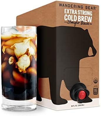 Wandering Bear Extra Strong Organic Cold Brew Coffee On Tap, Straight Black, 96 fl oz - Smooth, U... | Amazon (US)