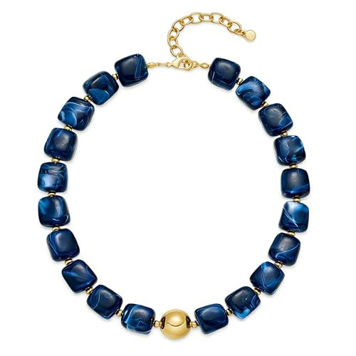 WOWORAMA Colorful Chunky Necklaces for Women Trendy Multicolor Large Square Resin Beads Necklace ... | Amazon (US)