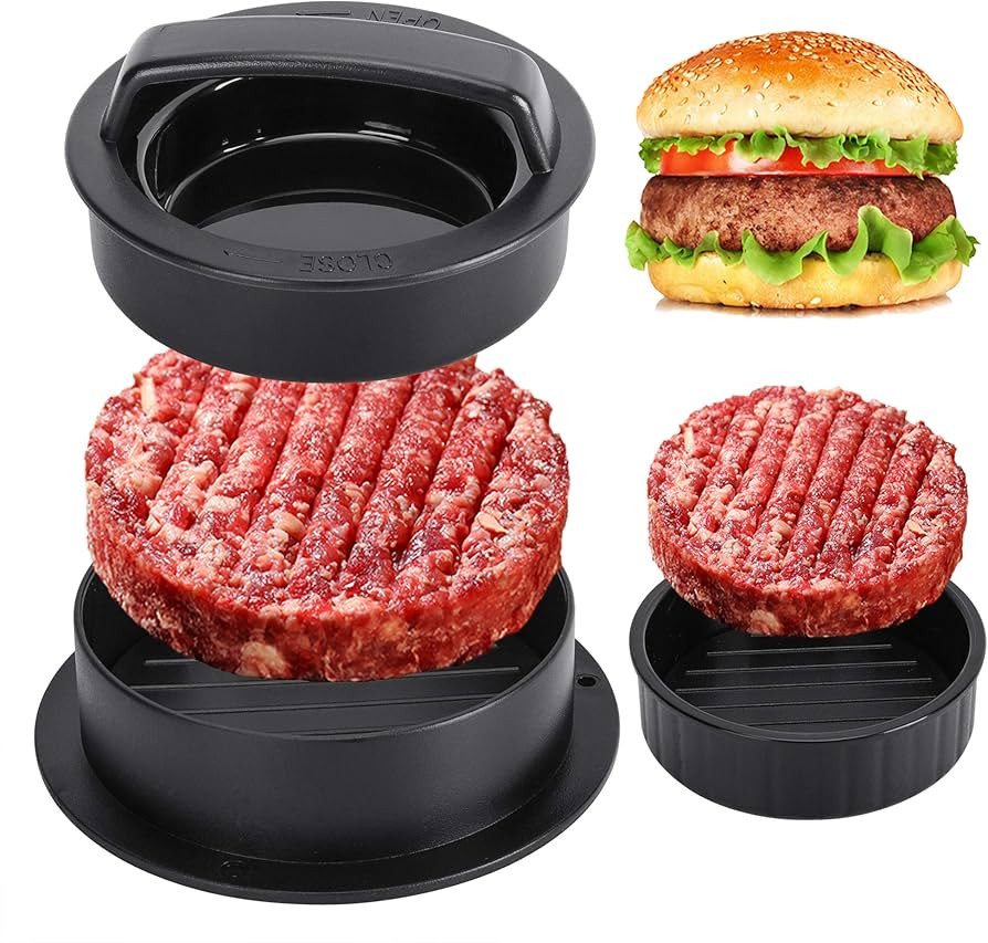 Hamburger Press Patty Maker, Burger Press, 3 in 1 Non-Stick Meat Beef Veggie Hamburger Mold, Kitc... | Amazon (US)