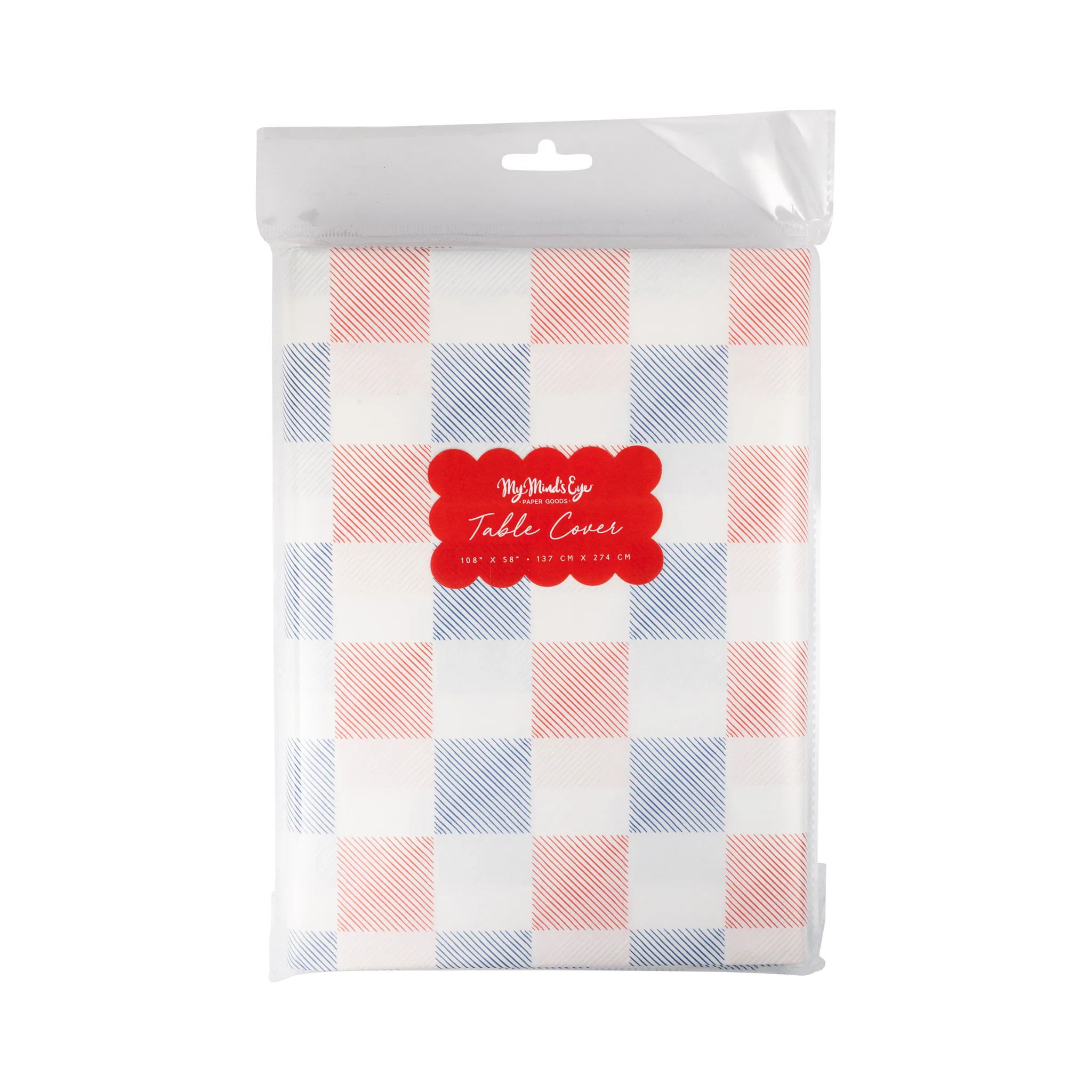Red White and Blue Checkers Paper Table Cover | My Mind's Eye
