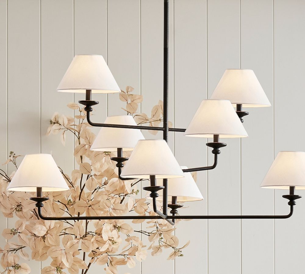 Easton Forged-Iron Shaded Chandelier | Pottery Barn (US)