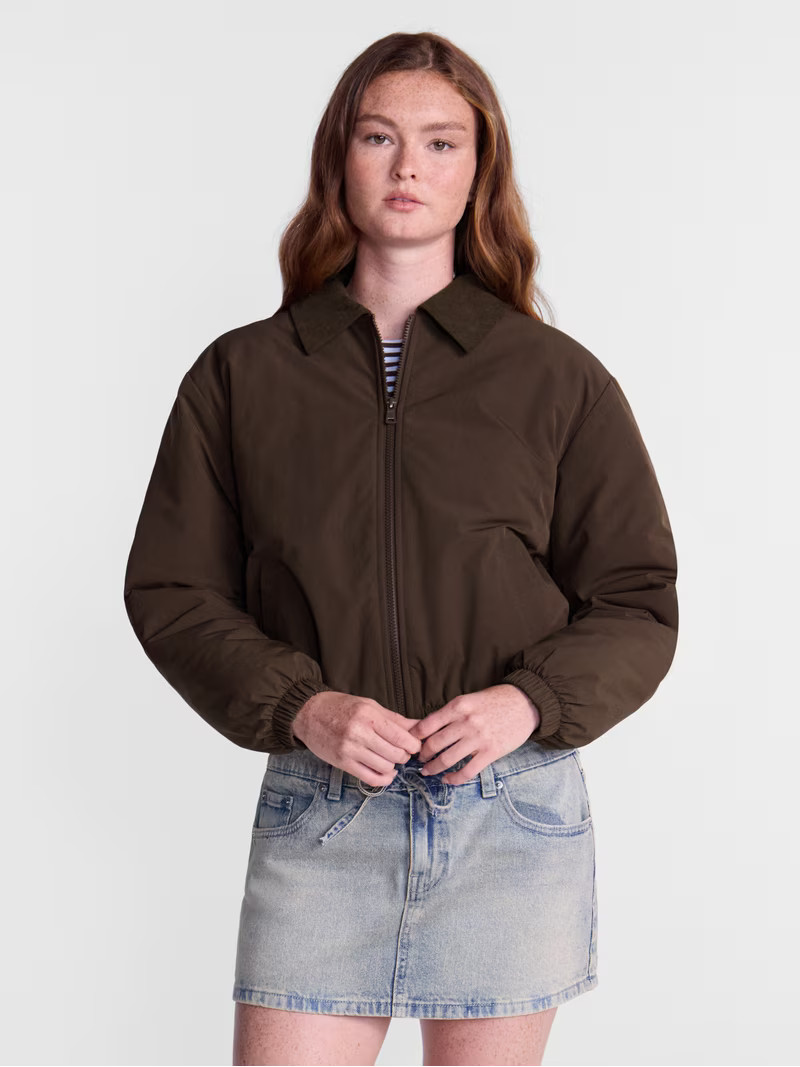 No Boundaries Boxy Puffer Barn Jacket, Women's and Women's Plus XXS-4X | Walmart (US)