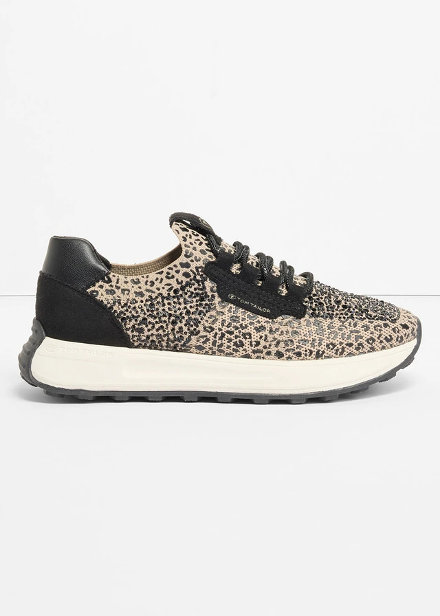 Sneakers van Tom Tailor met glitterdetails zwart luipaardprint | Bonprix NL (Influencer)
