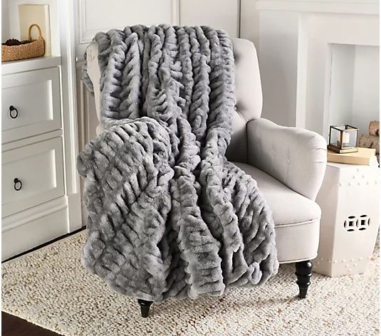 Hotel duCobb Oversized Luxury Ruched Faux Fur Throw by Dennis Basso - QVC.com | QVC