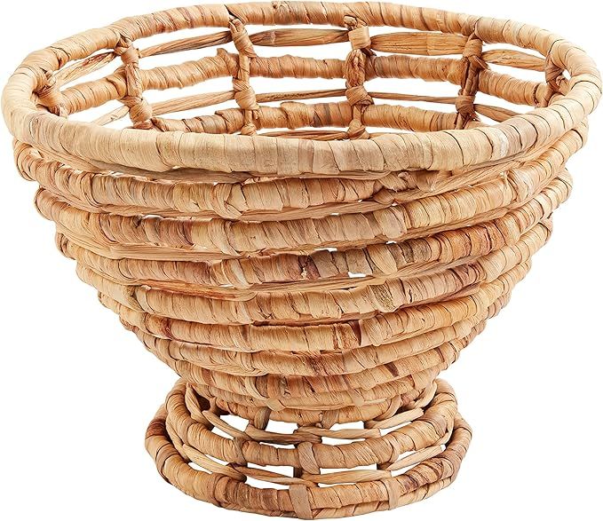 Mud Pie Woven Pedestal Bowl, Brown, 14.5" X 11" | Amazon (US)