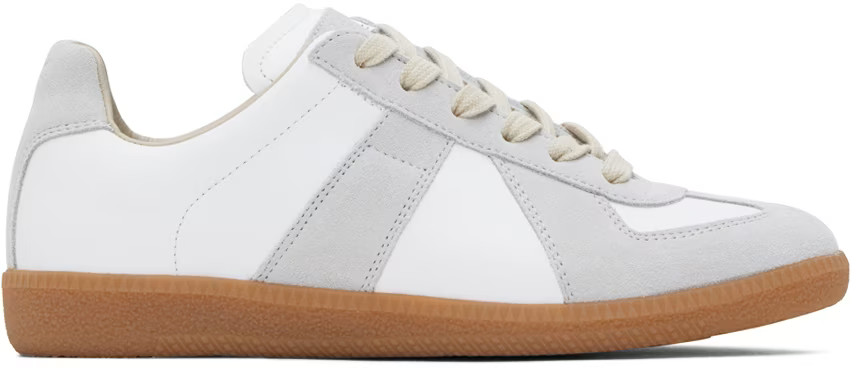 White & Gray Replica Sneakers | SSENSE