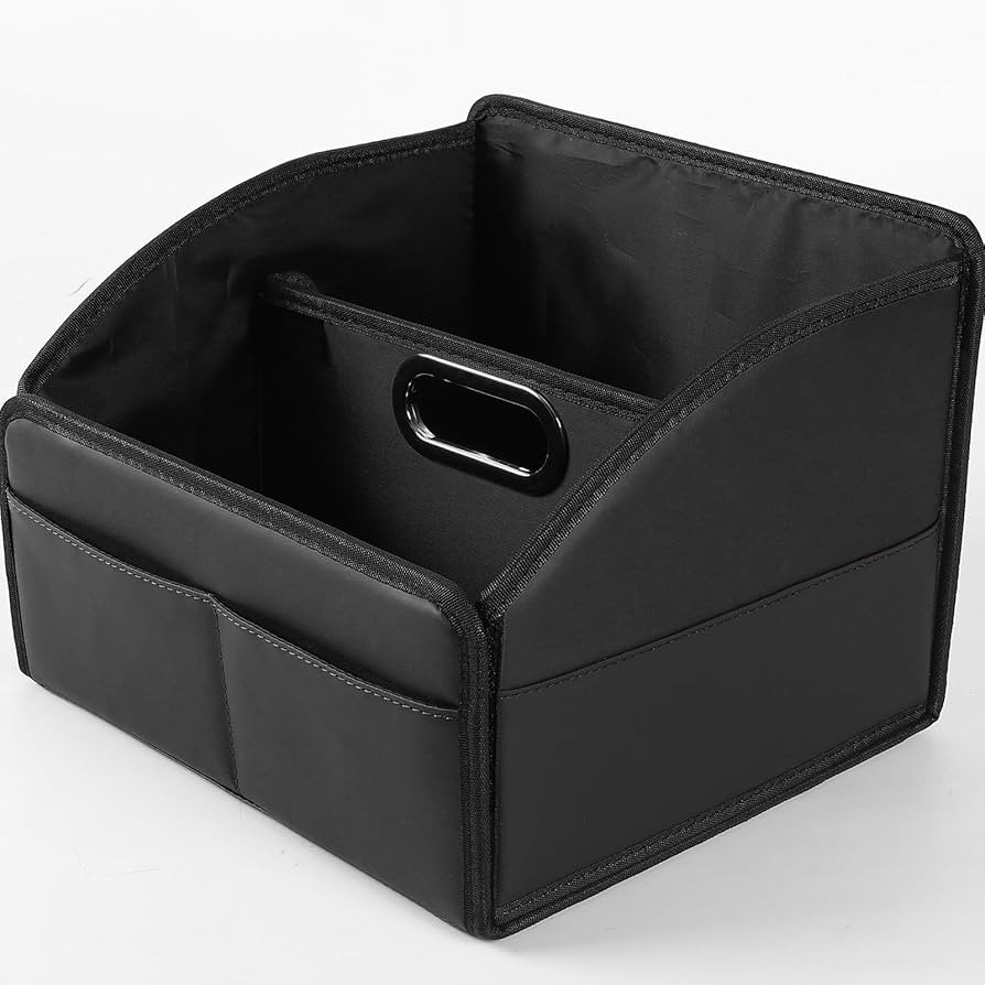 Car Storage Organizer [2025 UPDATED] Leather Car Caddy Basket for Front Seat Floor Back Seats Met... | Amazon (US)