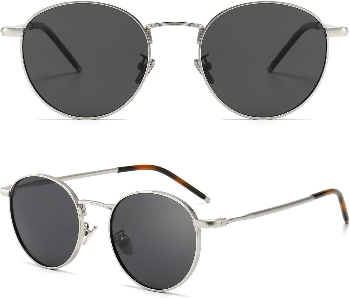 SUNGAIT Metal Round Sunglasses for Men and Women Classic Vintage Polarized Sun Glasses SGT059 | Amazon (US)