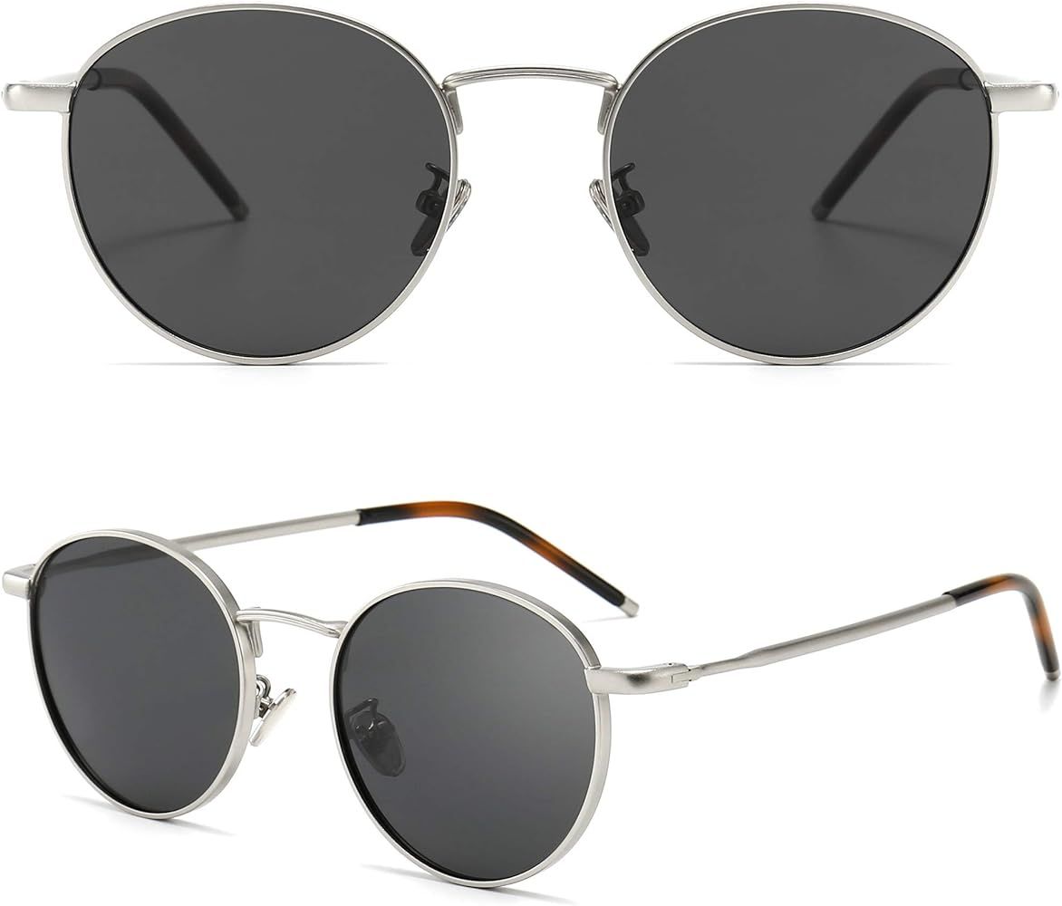 SUNGAIT Metal Round Sunglasses for Men and Women Classic Vintage Polarized Sun Glasses SGT059 | Amazon (US)