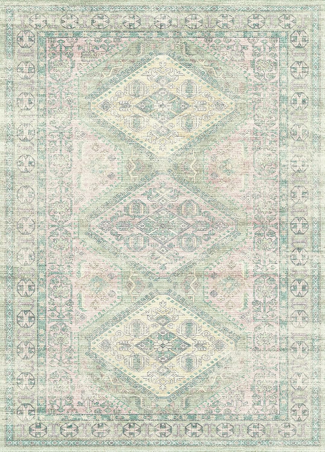 Washable Rug 8x10 - Ultra Thin Distressed Antique Area Rugs, Stain Resistant Washable Rugs for Li... | Amazon (US)