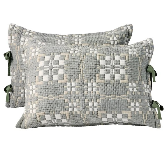 Better Homes & Gardens Modern Mosaic Pillow Shams, Standard, Green, 2 Pack | Walmart (US)