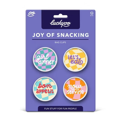 Fred & Friends 4pk Luckyoo Joy of Snacking Bag Clips | Target