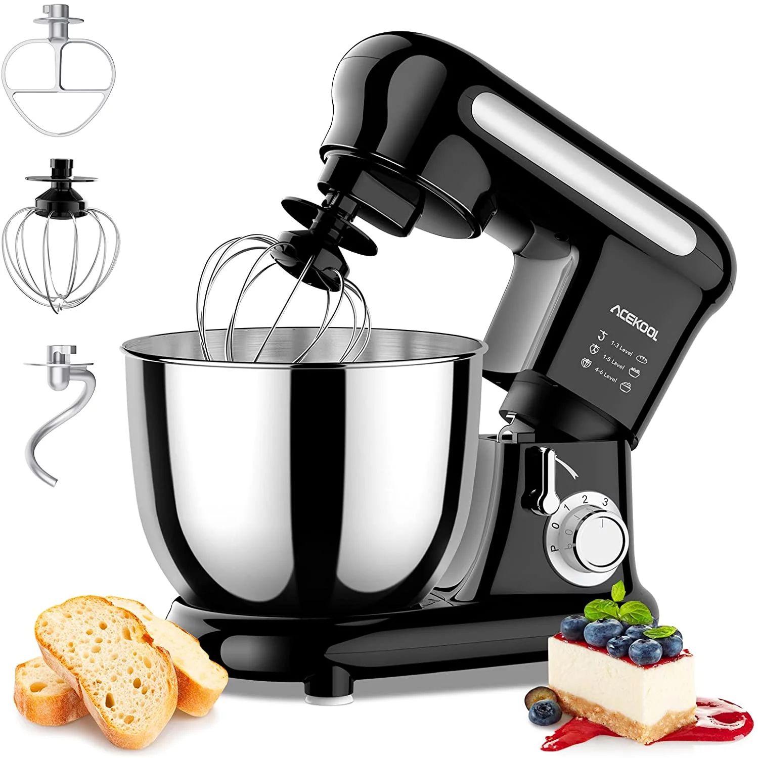 Stand Mixer 4QT 300W Household Small Food Mixers Tilt-Head Dough Mixer for Baking & Cake, 6 Speed... | Walmart (US)