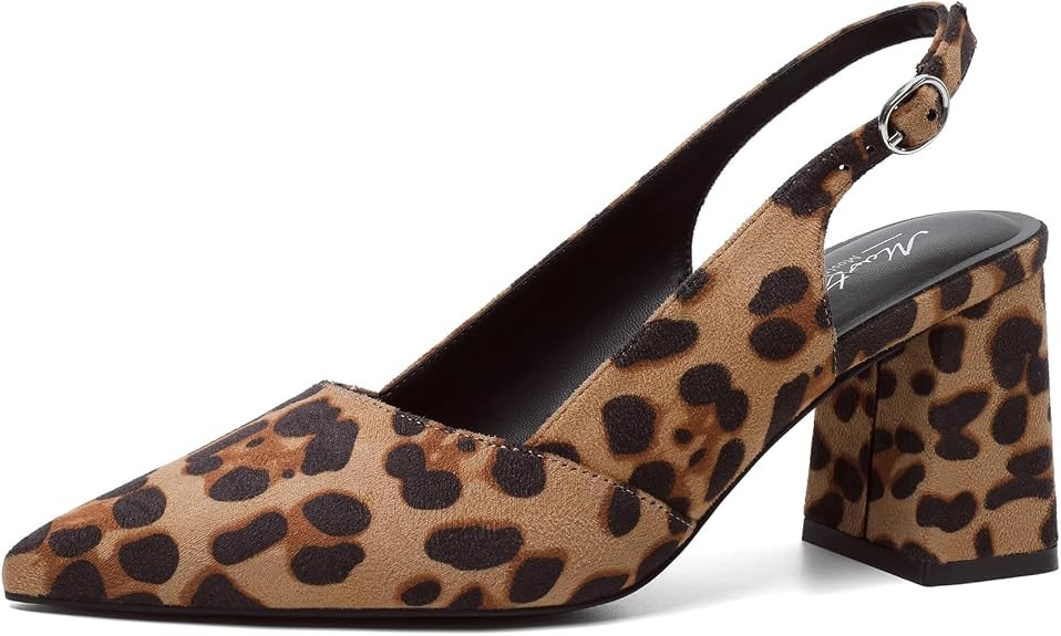 Mostrin Kitten Heels for Women Slingback Pointed Closed Toe Heels Women's Pumps Shoes for Wedding... | Amazon (US)