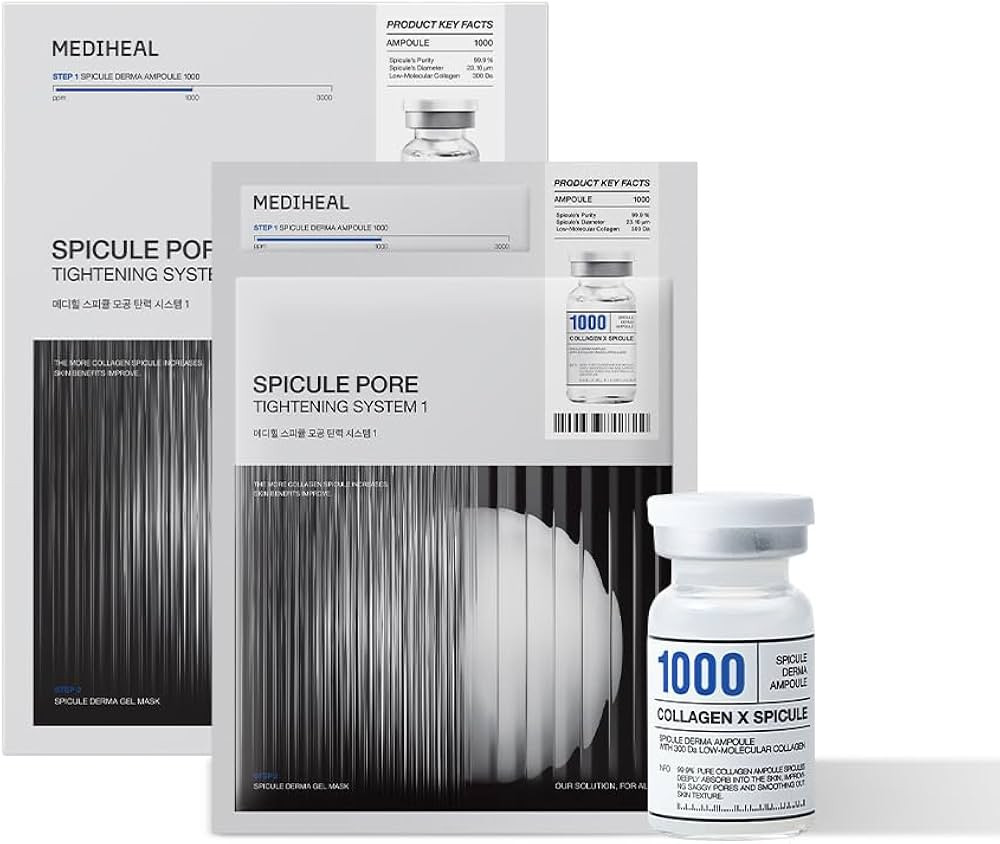 Mediheal Collagen Spicule Pore Care System 4 pcs - Serum & Gel Mask Set. 1,000 ppm Purity Spicule... | Amazon (US)