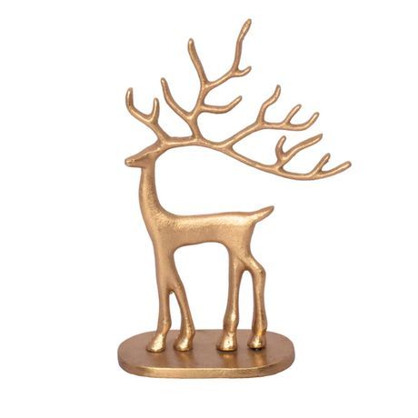 Holiday Time Metal Casted Gold finish Reindeer Décor, 10 inch, Metal Casted Reindeer Statue in G... | Walmart (CA)