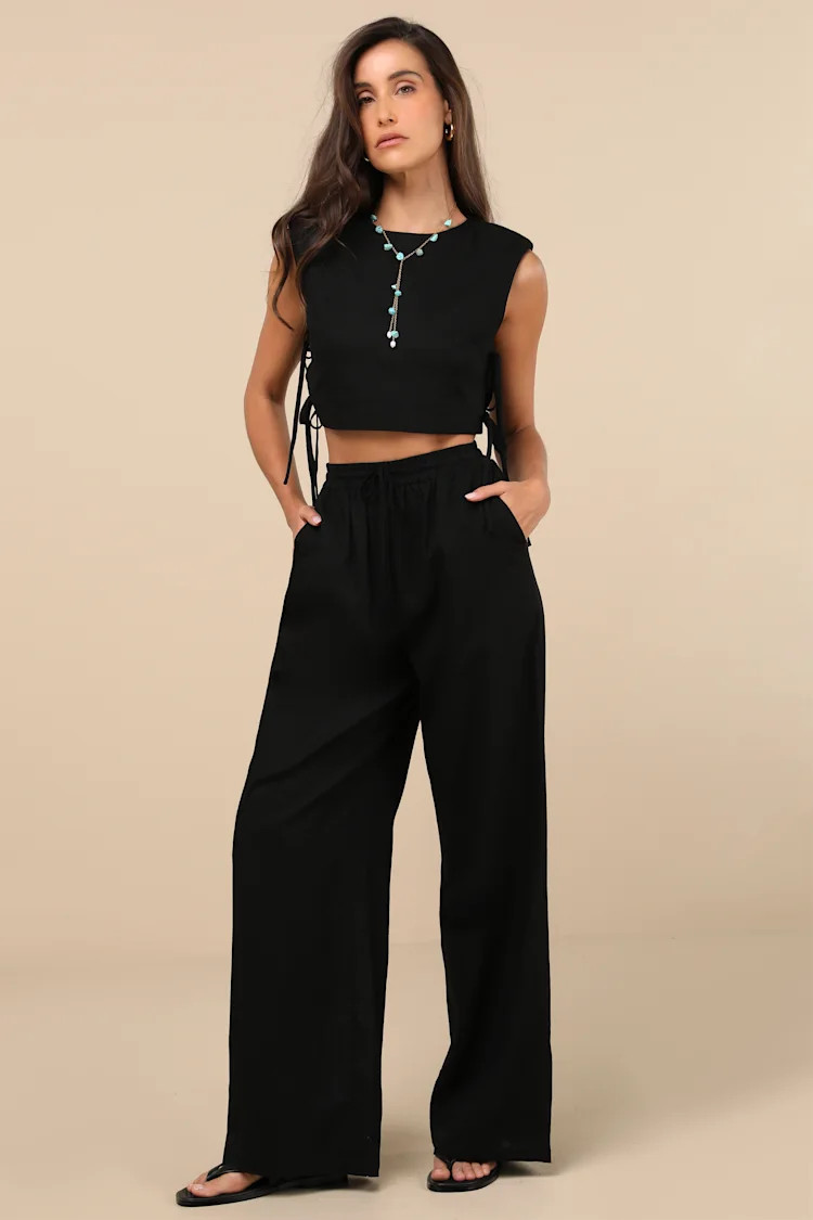 Irida Black Drawstring Pants | Lulus
