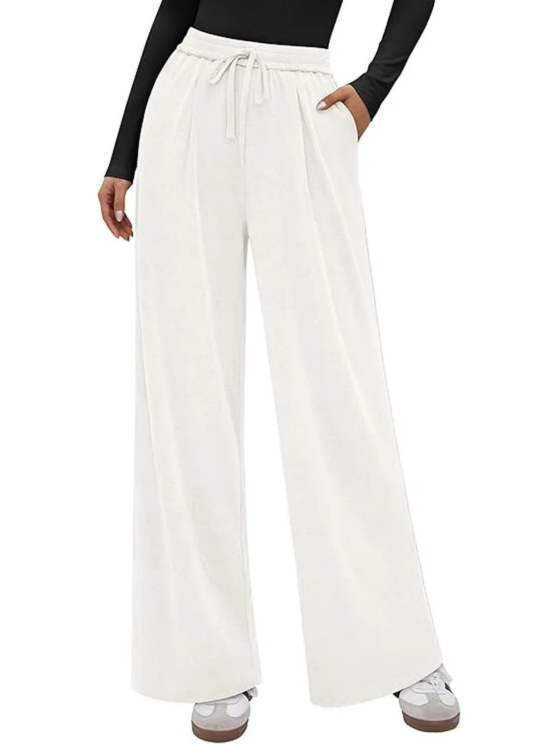 PRETTYGARDEN Women's Wide Leg Pants Fall Elastic High Waisted Knit Casual Lounge Palazzo Pant Tro... | Walmart (US)