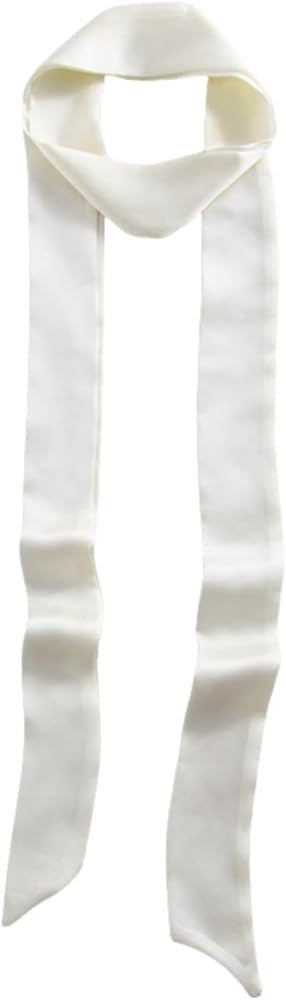 Stylish Solid Color Ribbon Scarf Soft Long Skinny Satin Belt Neck Scarf for Women | Amazon (US)
