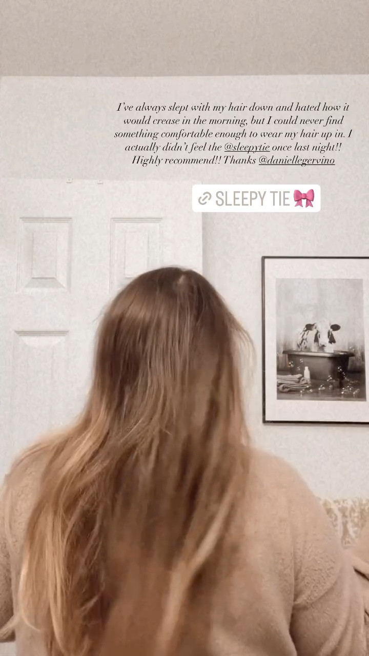 Tried the SleepyTie last night and let’s just say I’m obsessed! I’ve never been able to wear my hair up to bed because nothing was ever comfortable enough so I’d wake up with creases…I didn’t feel the SleepyTie once!!! Highly recommend!! My hair is so soft and still looks like my blowout from yesterday ◡̈ 

#LTKbeauty #LTKstyletip #LTKHoliday