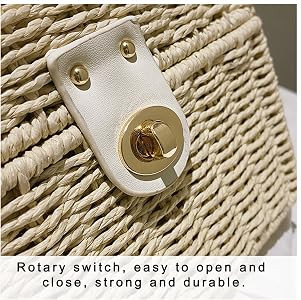 Women's Straw Bag Vintage Basket Purse Summer Beach Handbag Rattan Crossbody Bag Casual Vacation | Amazon (US)