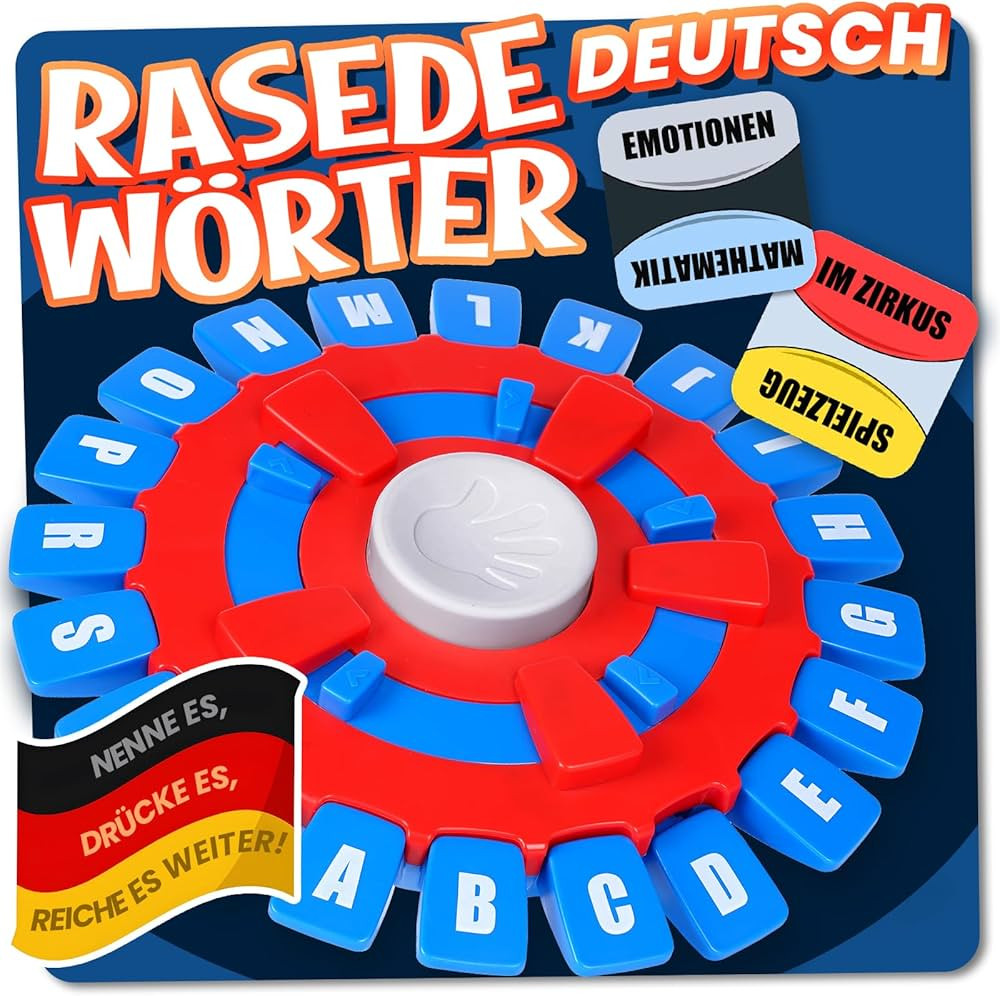 Asslye RASENDE WÖRTER Spiel Deutsch - Wortspiel Buchstaben Drücken mit Timer, Familienspiele Br... | Amazon (DE)