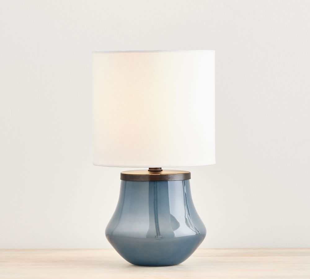 Carmen Petite Glass Table Lamp, Blue | Pottery Barn (US)