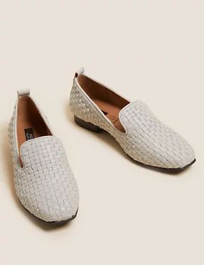 Leather Woven Square Toe Loafers | M&S Collection | M&S | Marks & Spencer (UK)